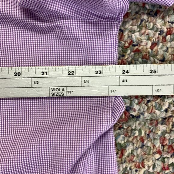 Boss Hugo Boss Lavender White Mini Gingham Check LS Sharp Fit Dress Shirt 17.5/R - Picture 10 of 12